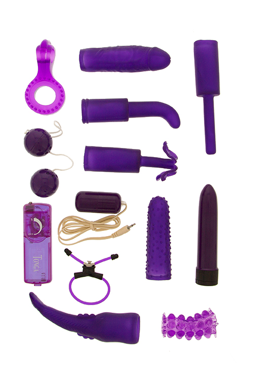 Dirty dozen sex toy kit - purple.