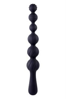 9 Inch Ribbed Silicone Anal Ball Beads Black