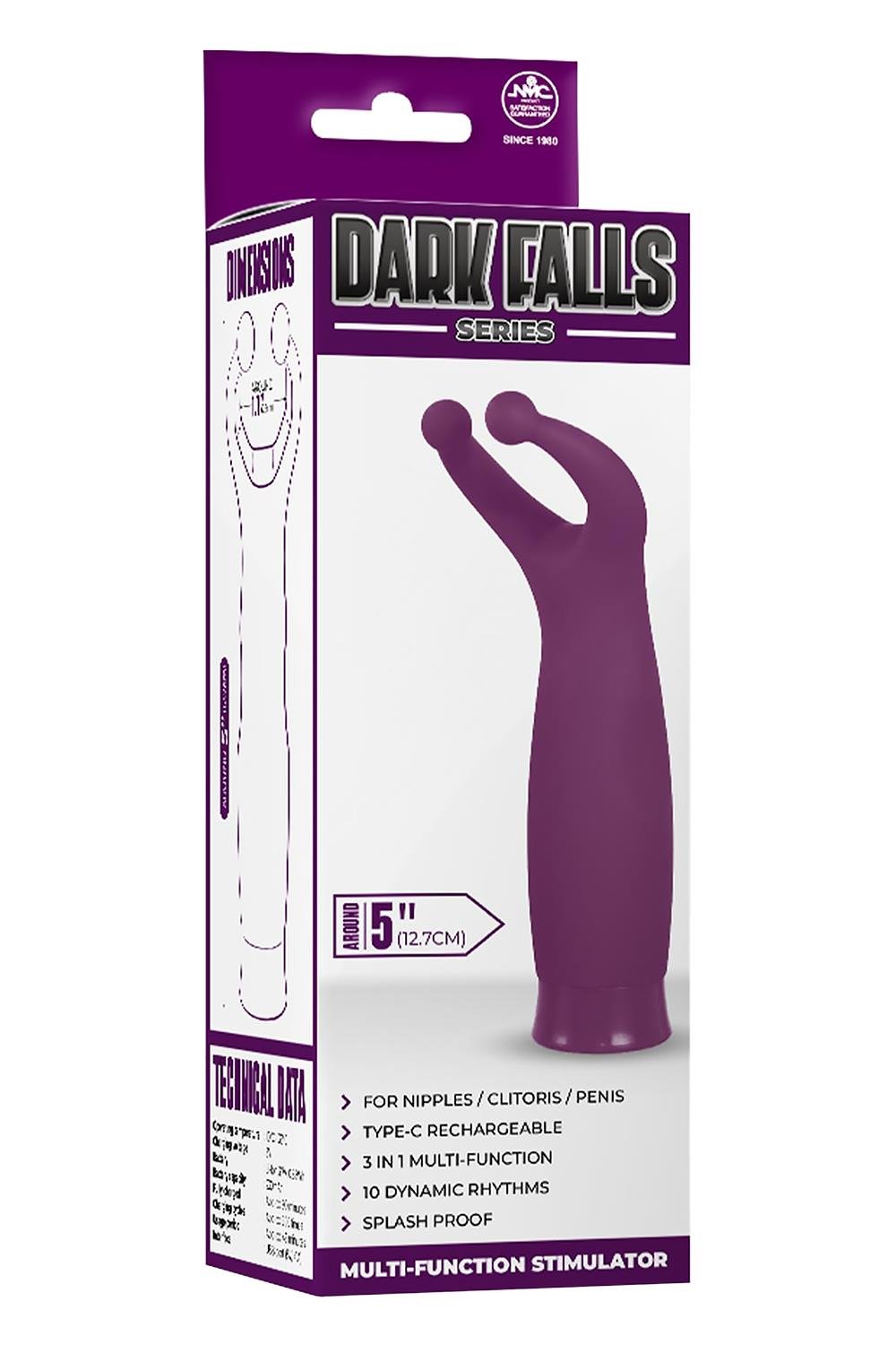 NMC 5 INCH RECHARGEABLE SILICONE 10 FUNCTIONS SPEED STIMULATOR PURPLE