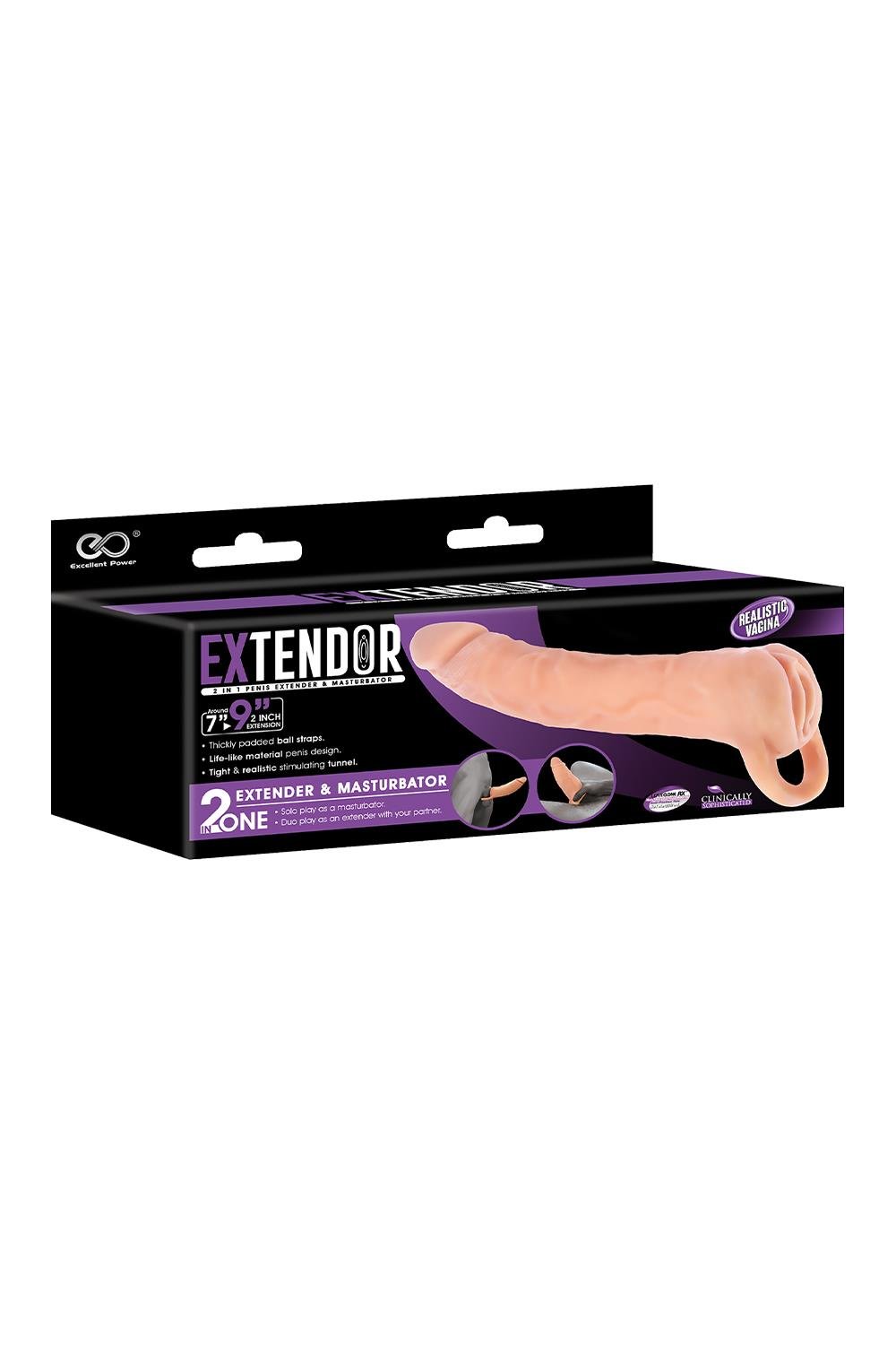 NMC TWO IN ONE 9 INCH PENIS EXTENDER AND MASTURBATOR FLESH