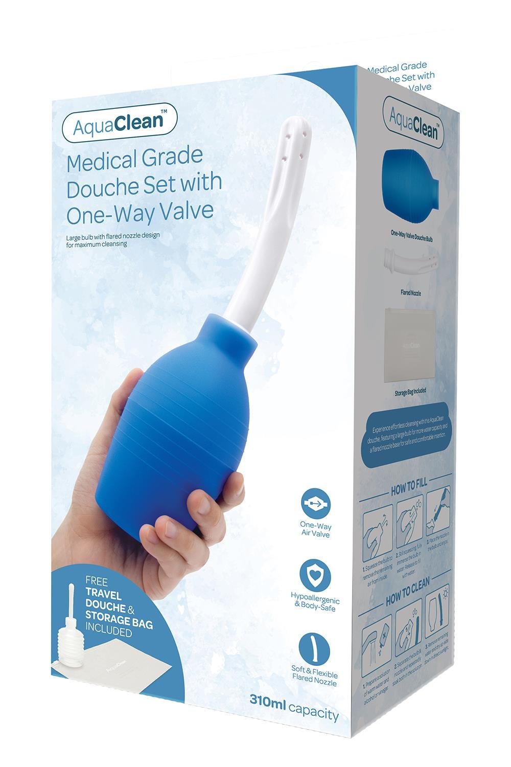 AQUACLEAN MEDICAL GRADE DOUCHE WITH ONE WAY VALVE 310ML