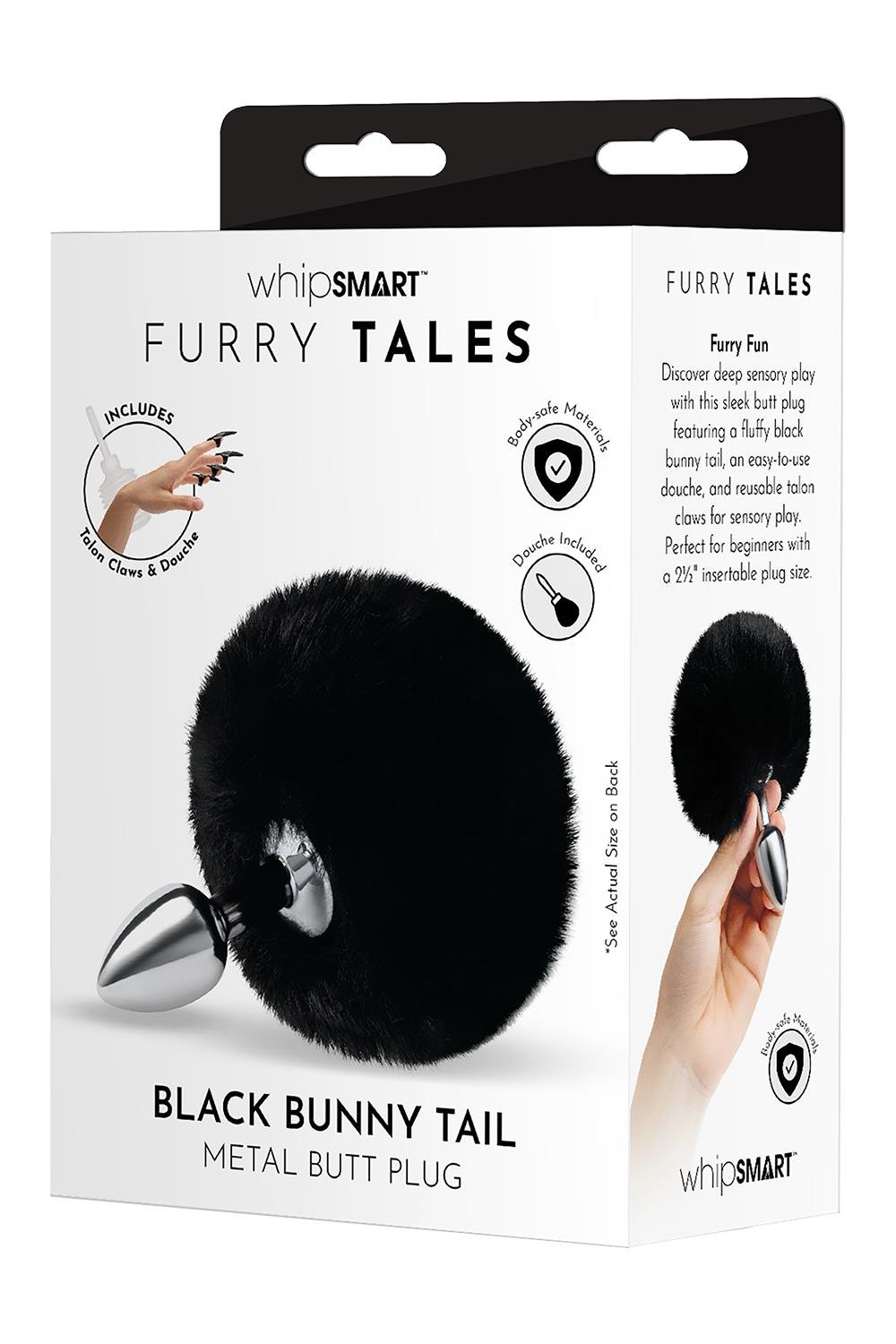 WHIPSMART 3 INCH FLUFFY BUNNY METAL PLUG WITH BLACK TAIL