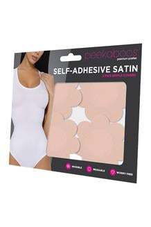PEEKABOOS SELF ADHESIVE SATIN NIPPLE COVERS, NUDE