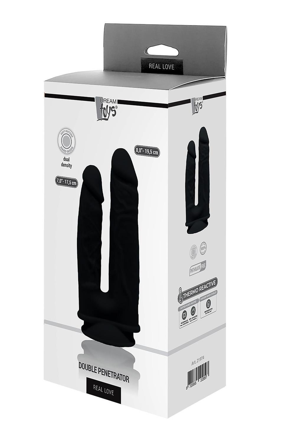 REAL LOVE DUAL DENSITY DOUBLE PENETRATOR BLACK