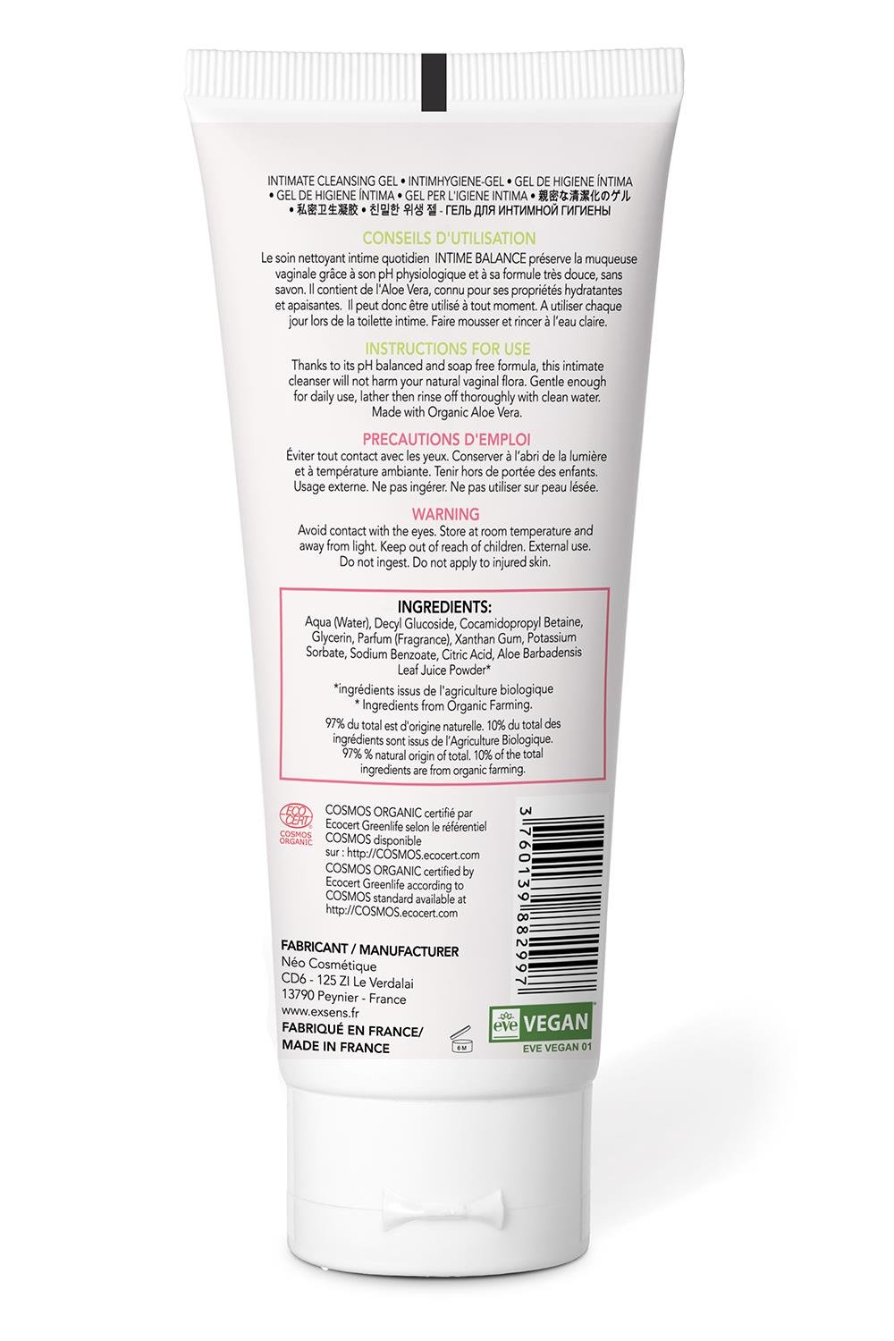 EXSENS CLEANING GEL INTIME BALANCE 100ML