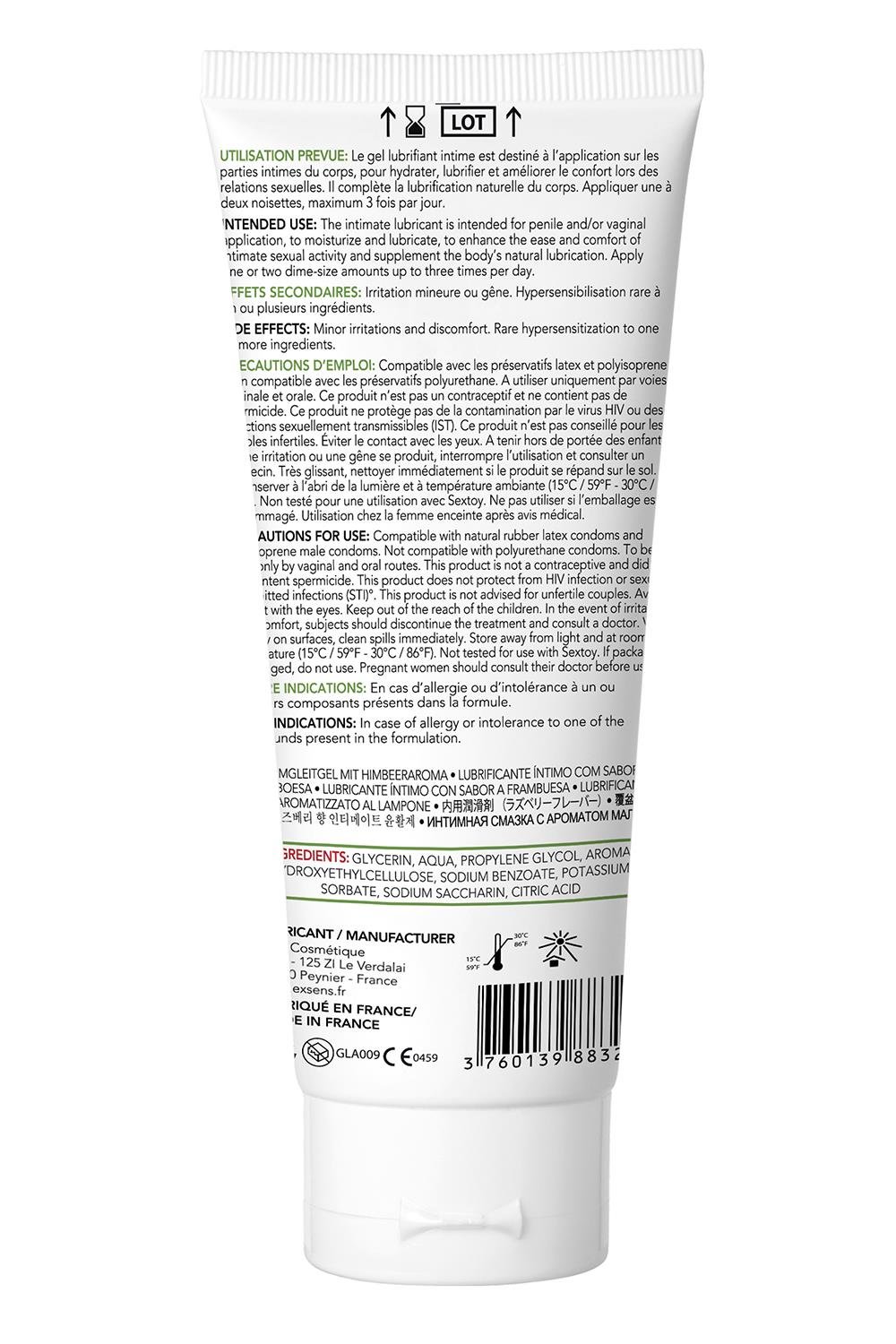 EXSENS LUBRICANT RASPBERRY 100ML