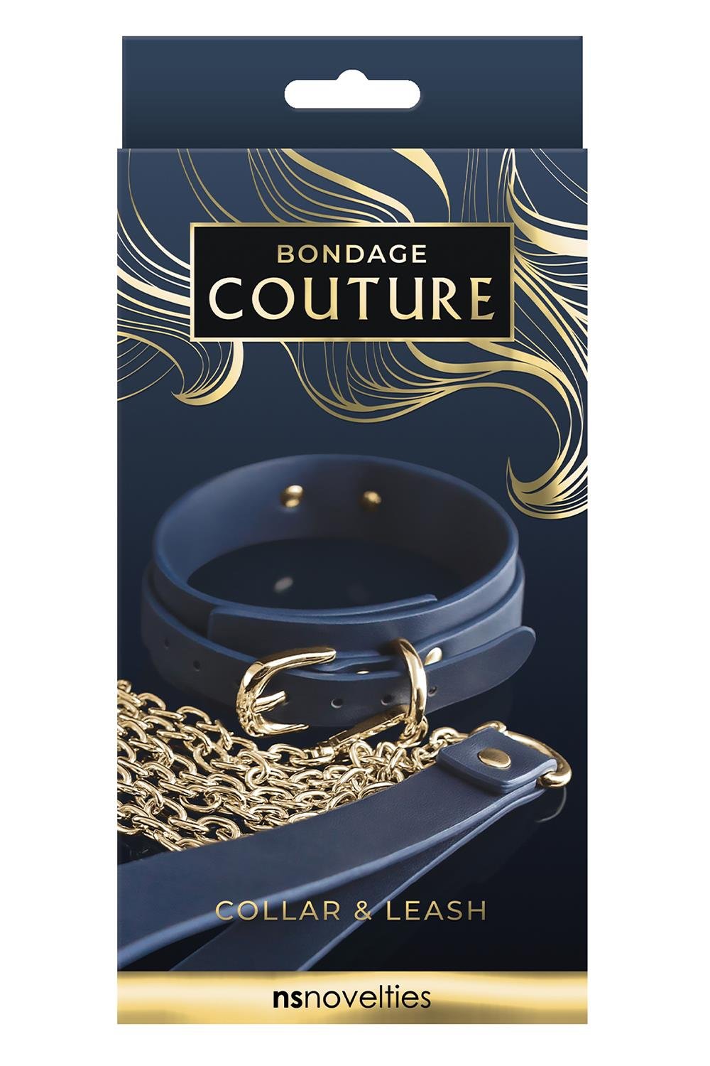 BONDAGE COUTURE COLLAR AND LEASH BLUE