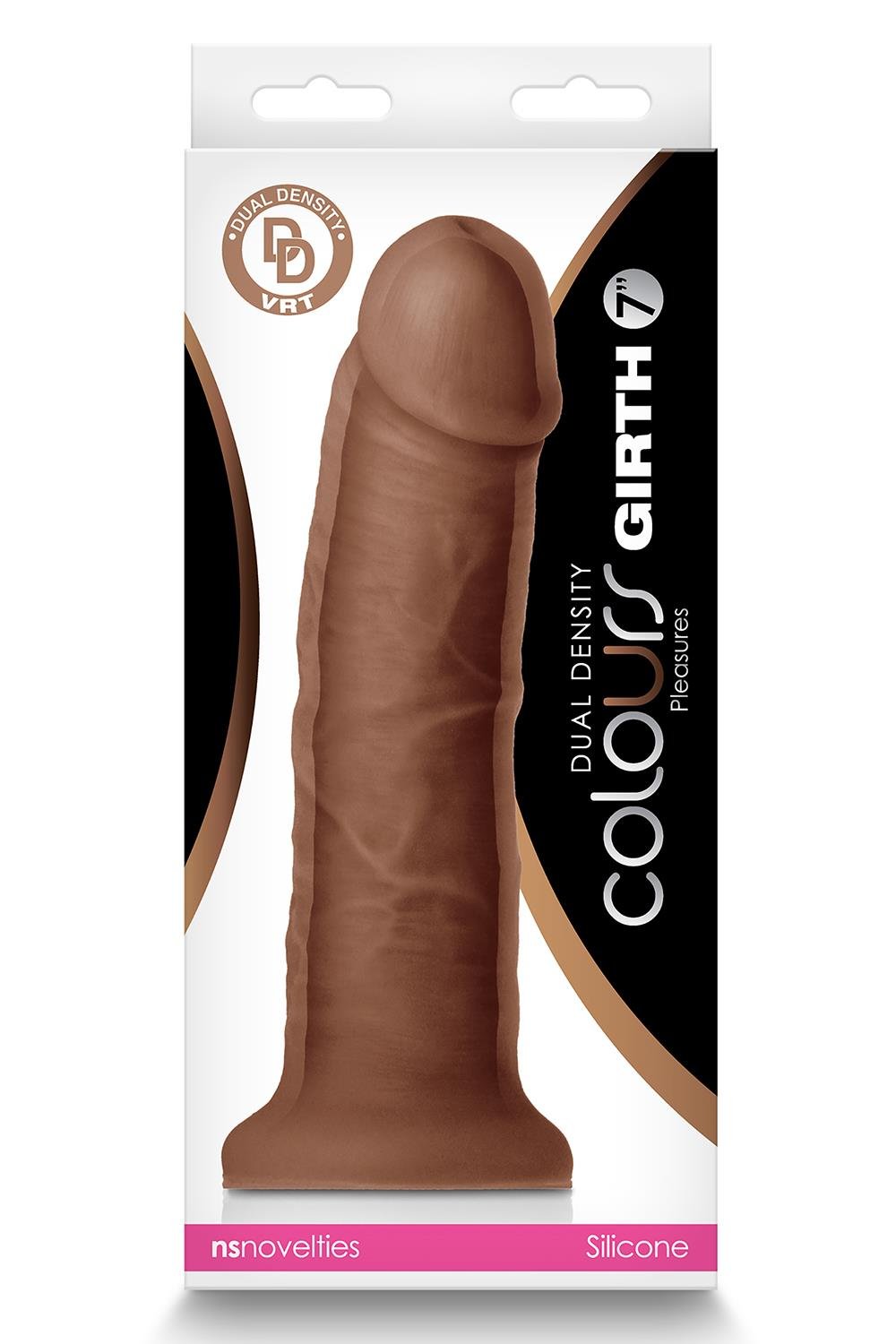 COLOURS DUAL DENSITY 7 INCH GIRTH DILDO BROWN