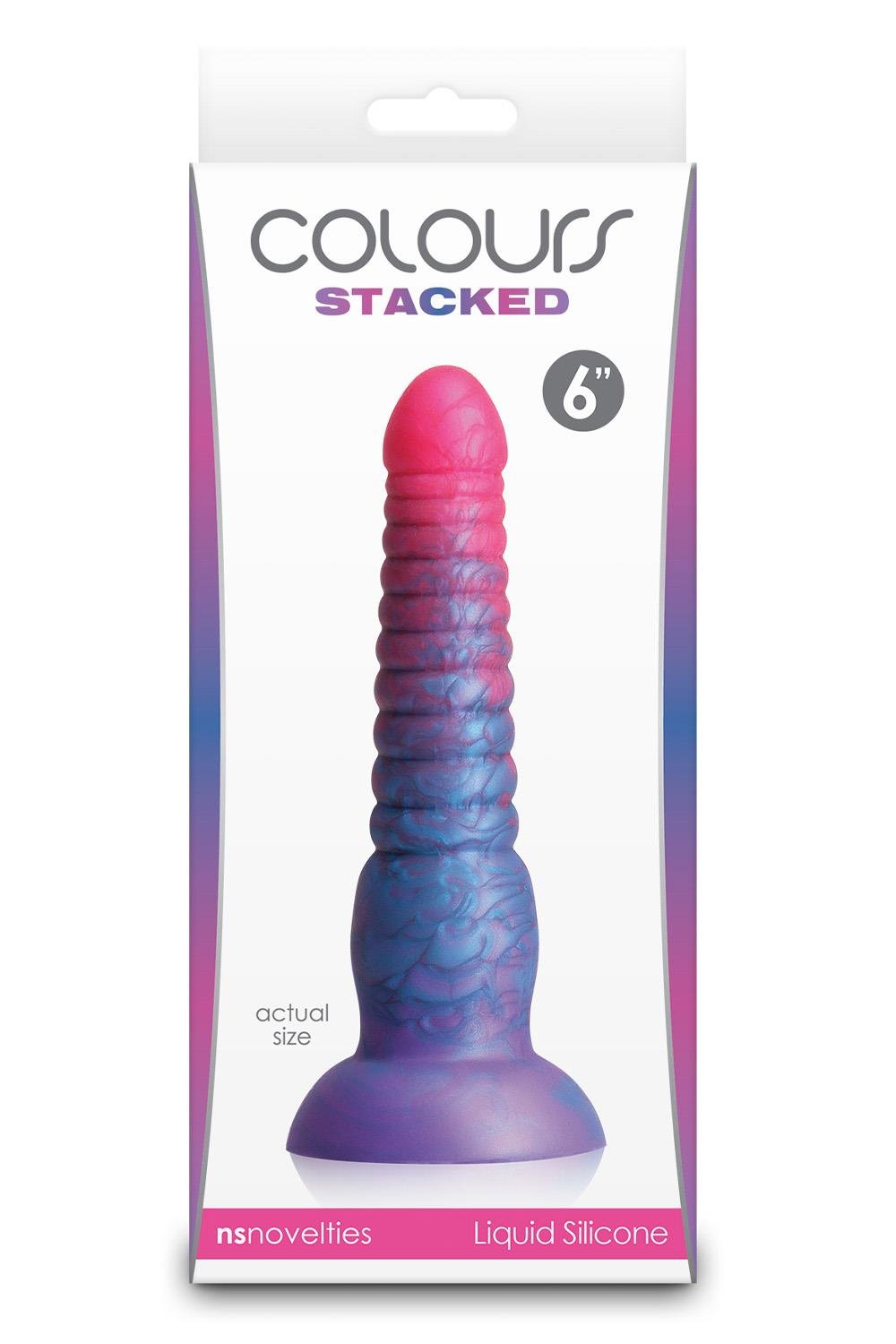COLOURS STACKED 6 INCH DILDO PINK/BLUE