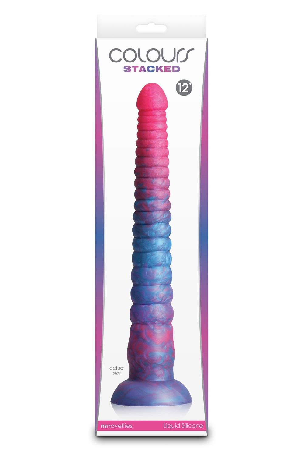 COLOURS STACKED 12 INCH DILDO PINK/BLUE