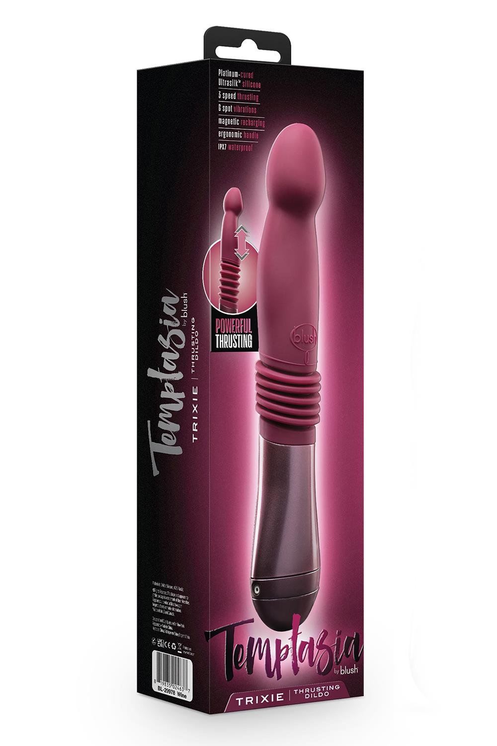 TEMPTASIA TRIXIE THRUSTING DILDO WINE