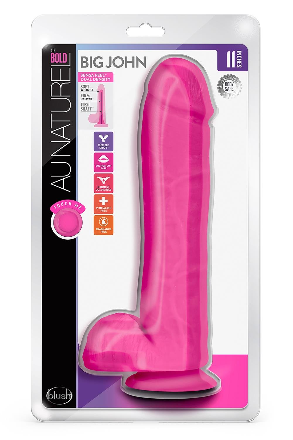 AU NATUREL BOLD BIG JOHN 11 INCH DILDO PINK