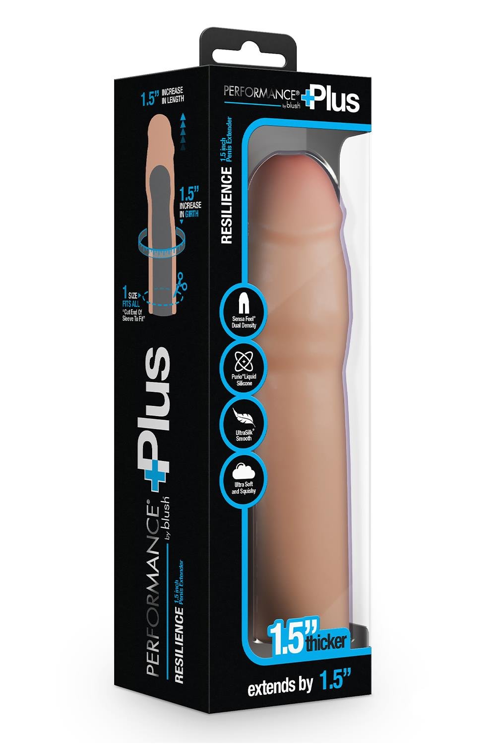PERFORMANCE PLUS 1.5 INCH SILICONE PENIS XTENDER BEIGE