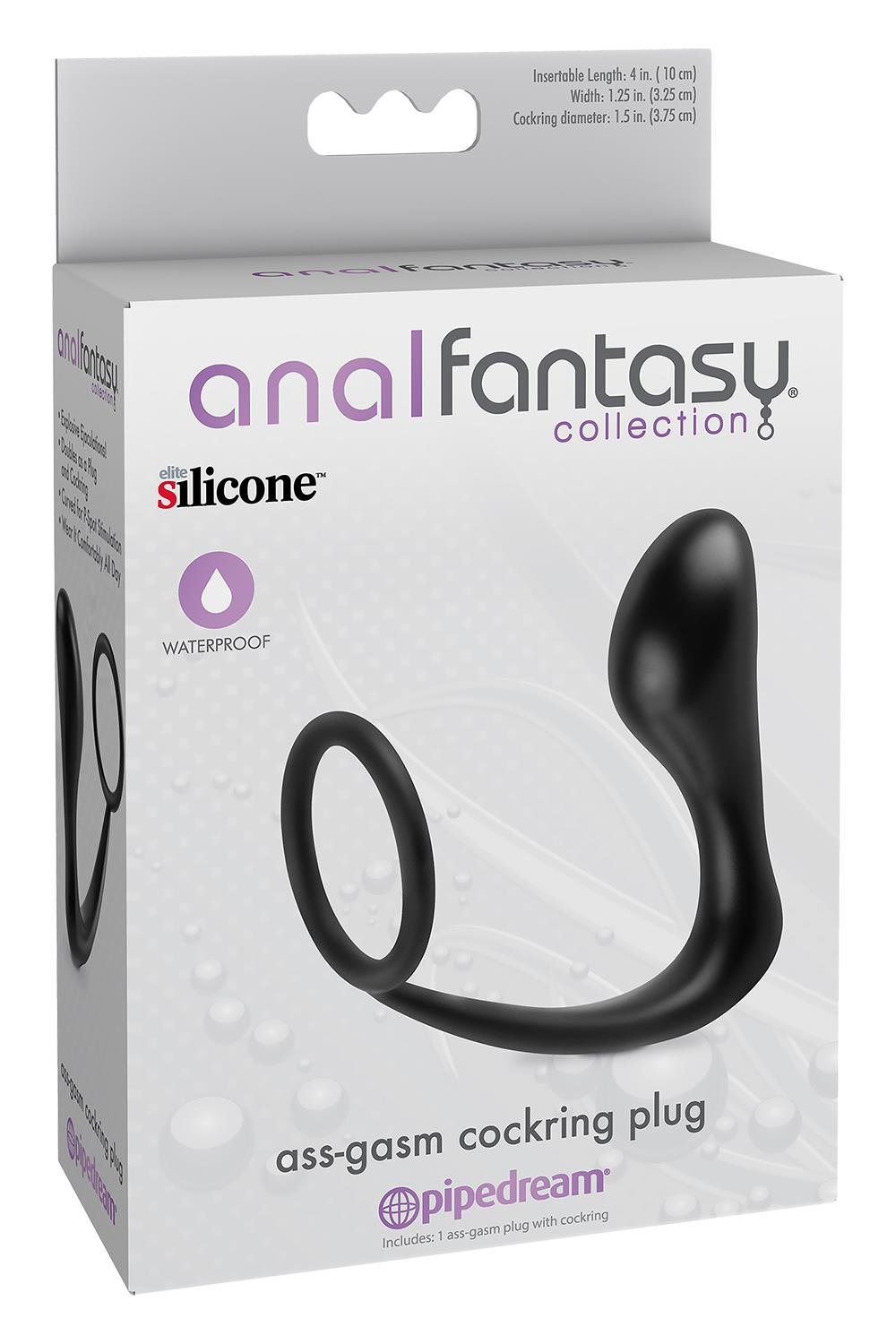 ANAL FANTASY COLLECTION ASS-GASM COCKRING PLUG BLACK