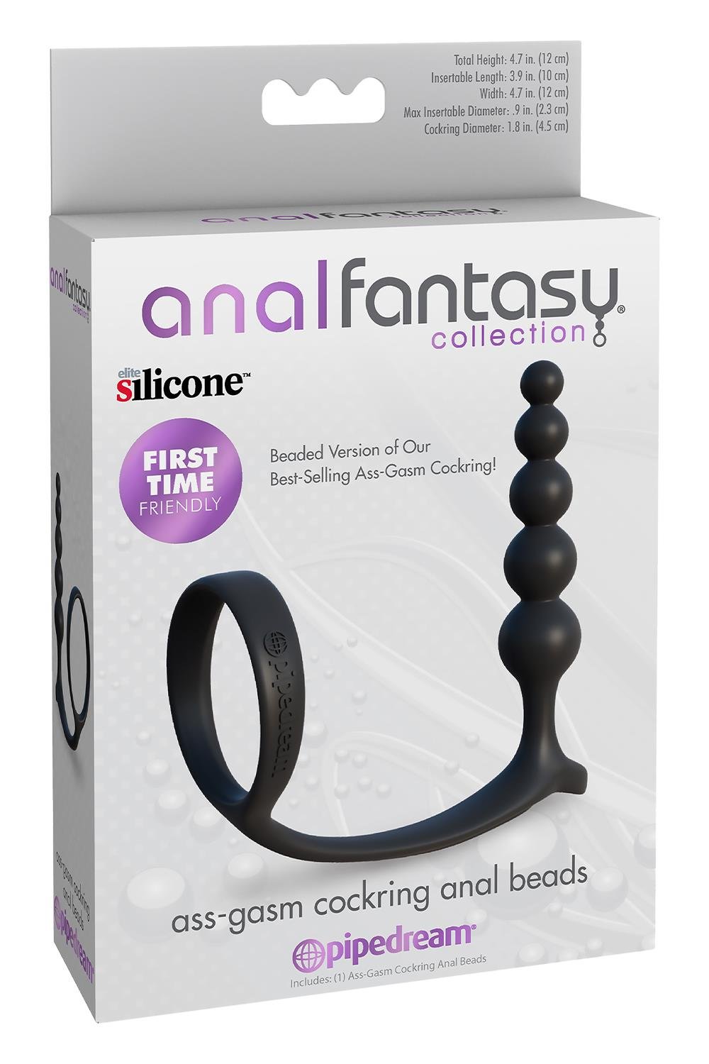 ANAL FANTASY COLLECTION ASS-GASM COCKRING ANAL BEADS BLACK