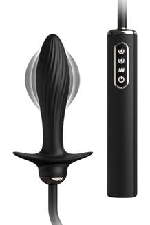 Auto-Throb Inflatable Vibrating Plug Black