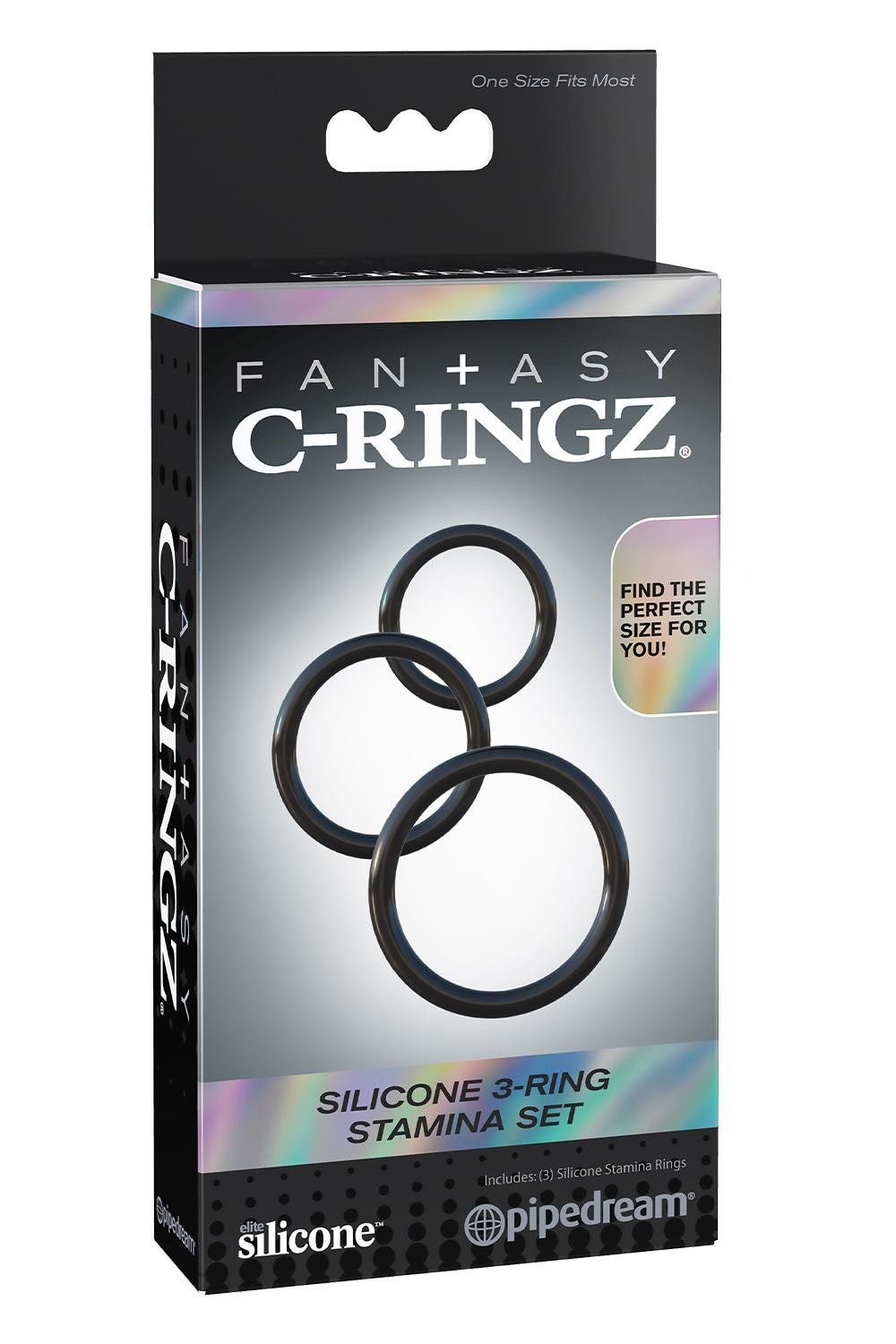 FANTASY C-RINGZ SILICONE 3-RING STAMINA SET BLACK