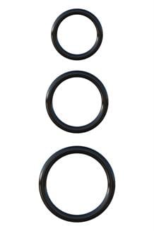 Silicone 3-Ring Stamina Set Black