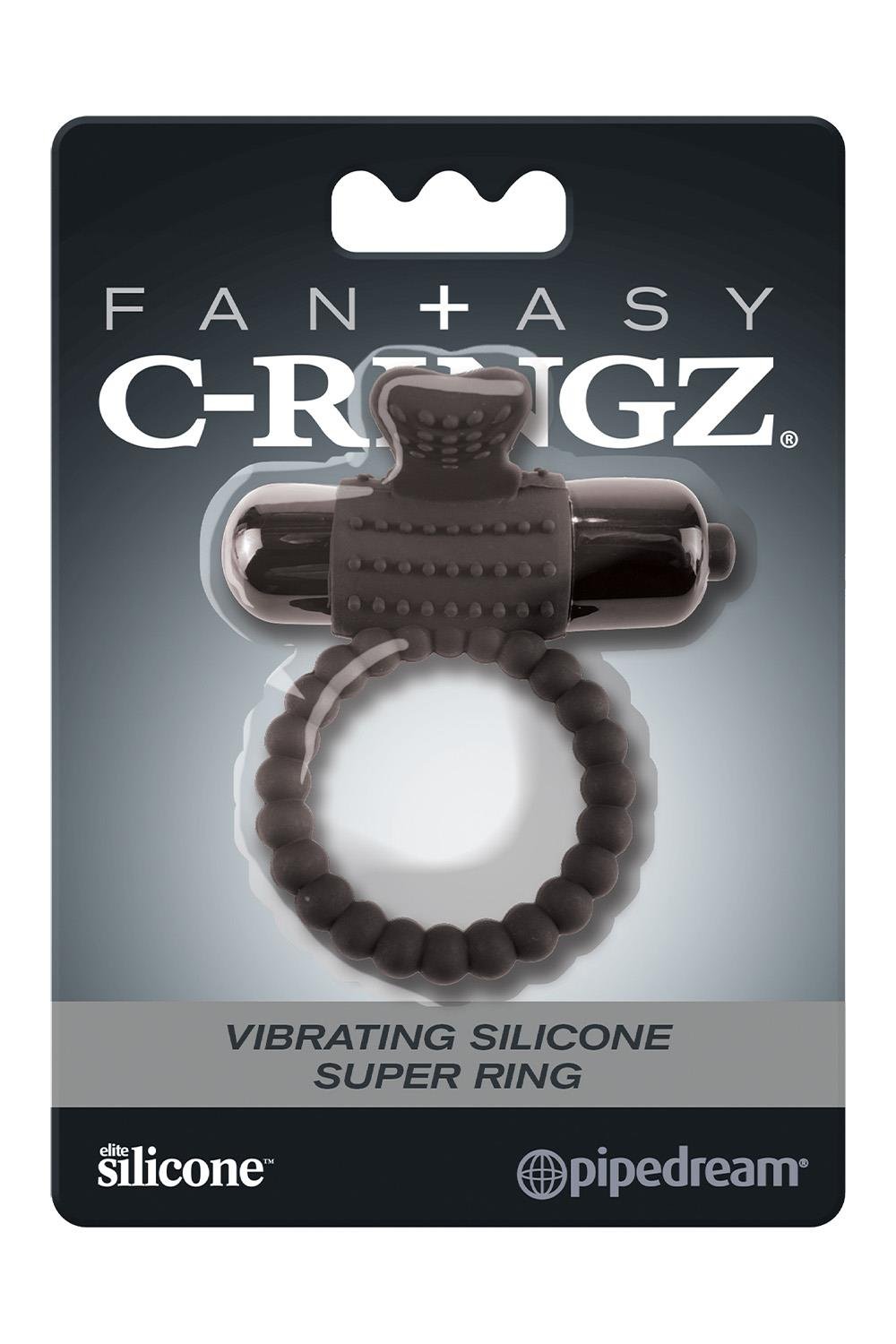 FANTASY C-RINGZ VIBRATING SILICONE SUPER RING BLACK