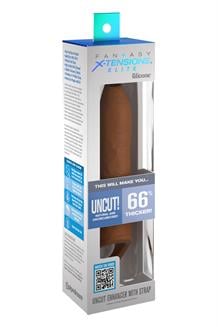 Uncut 7 Inch Extension Sleeve with Strap Tan