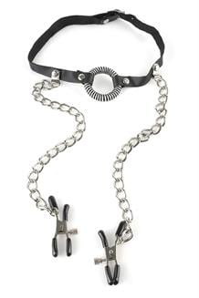 O-Ring Gag Nipple Clamps Black