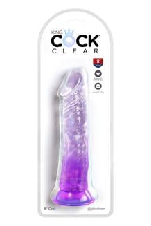 KING COCK CLEAR 8 INCH PURPLE