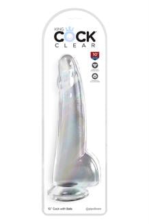 KING COCK CLEAR 10 INCH COCK WITH BALLS CLEAR