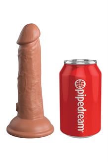 6 Inch Dual Density Vibrating Silicone Cock Tan