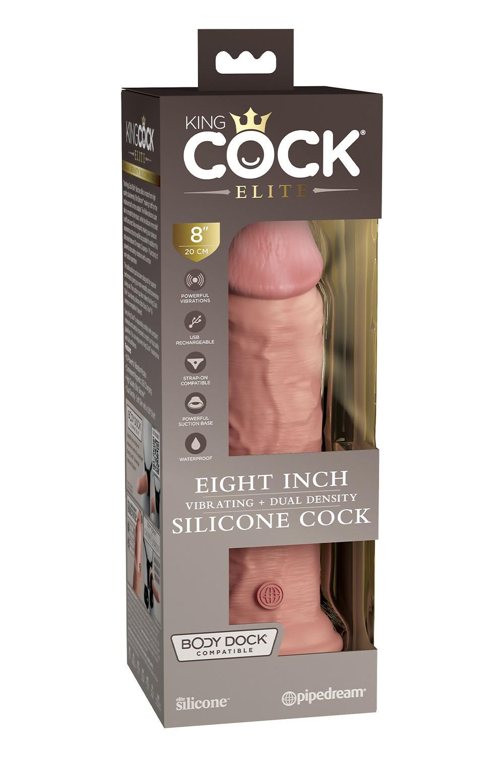 8 Inch Dual Density Vibrating Silicone Cock Light