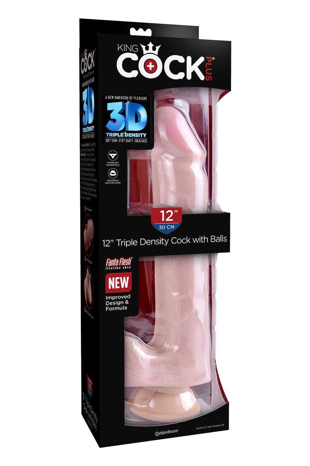 KING COCK PLUS 12 INCH TRIPLE DENSITY COCK WITH BALLS LIGHT