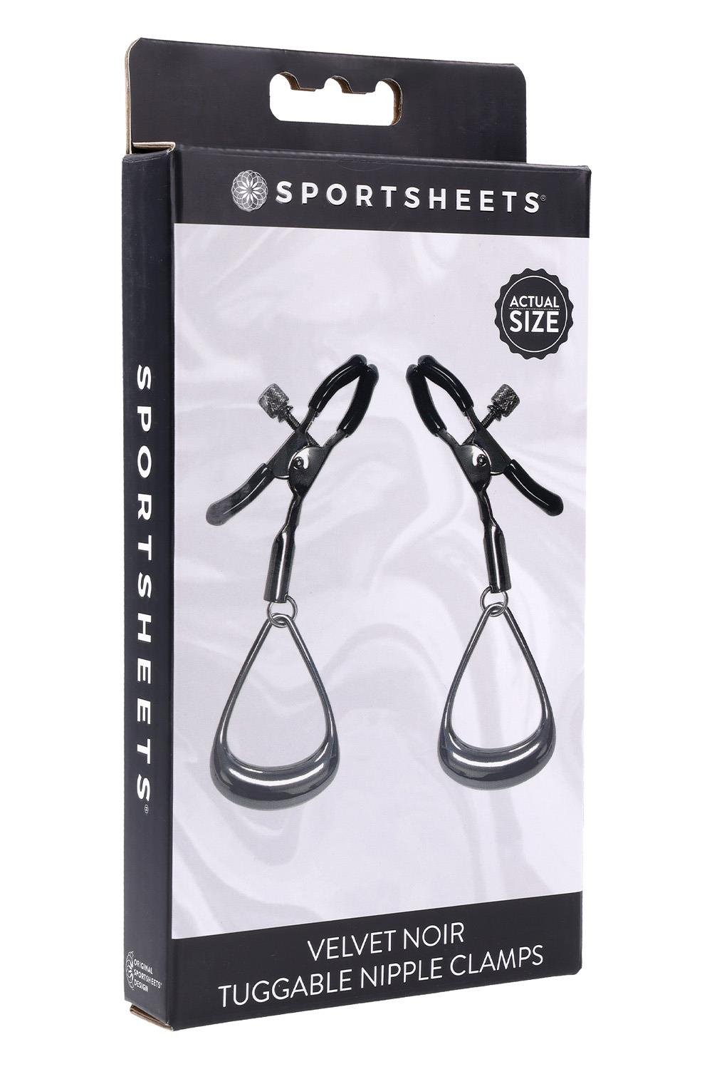 SPORTSHEETS VELVET NOIR TUGGABLE NIPPLE CLAMPS