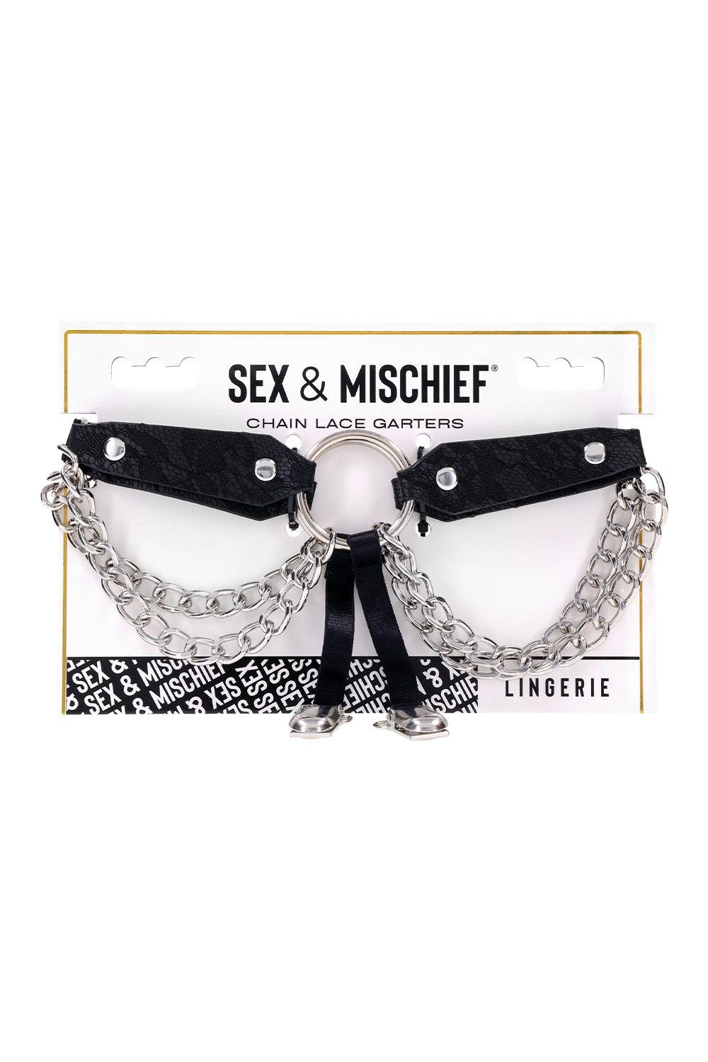 SPORTSHEETS SEX AND MISCHIEF CHAIN LACE GARTERS