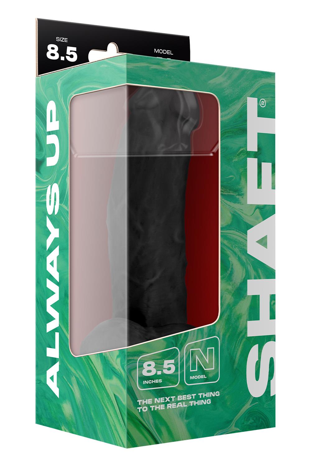 Model N 8.5 Inch Liquid Silicone Dong With Balls Black