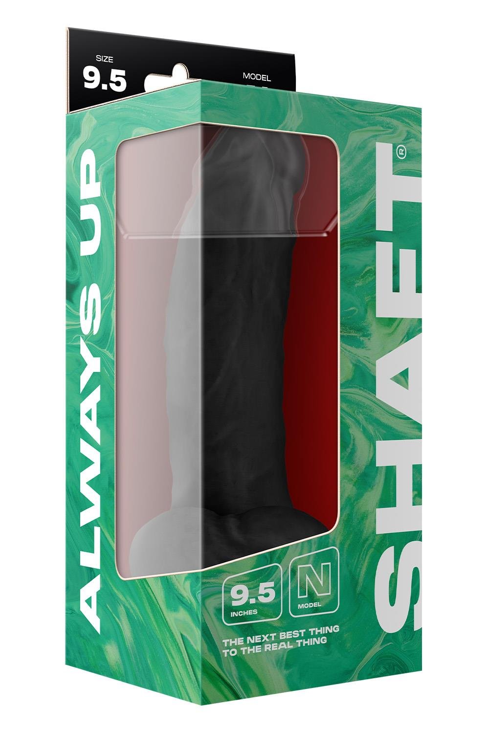 Model N 9.5 Inch Liquid Silicone Dong With Balls Black