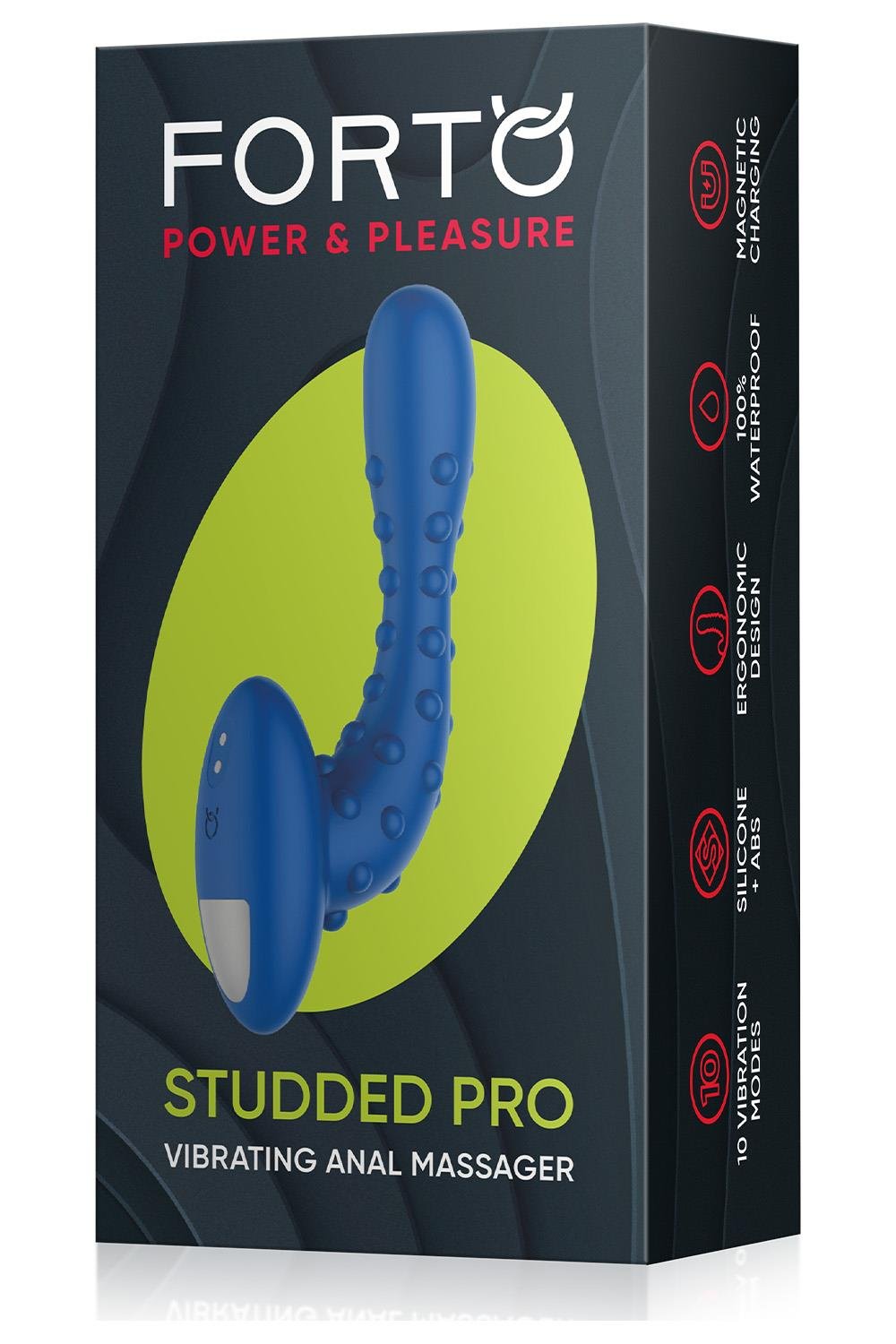 FORTO STUDDED PRO VIBRATING MASSAGER BLUE