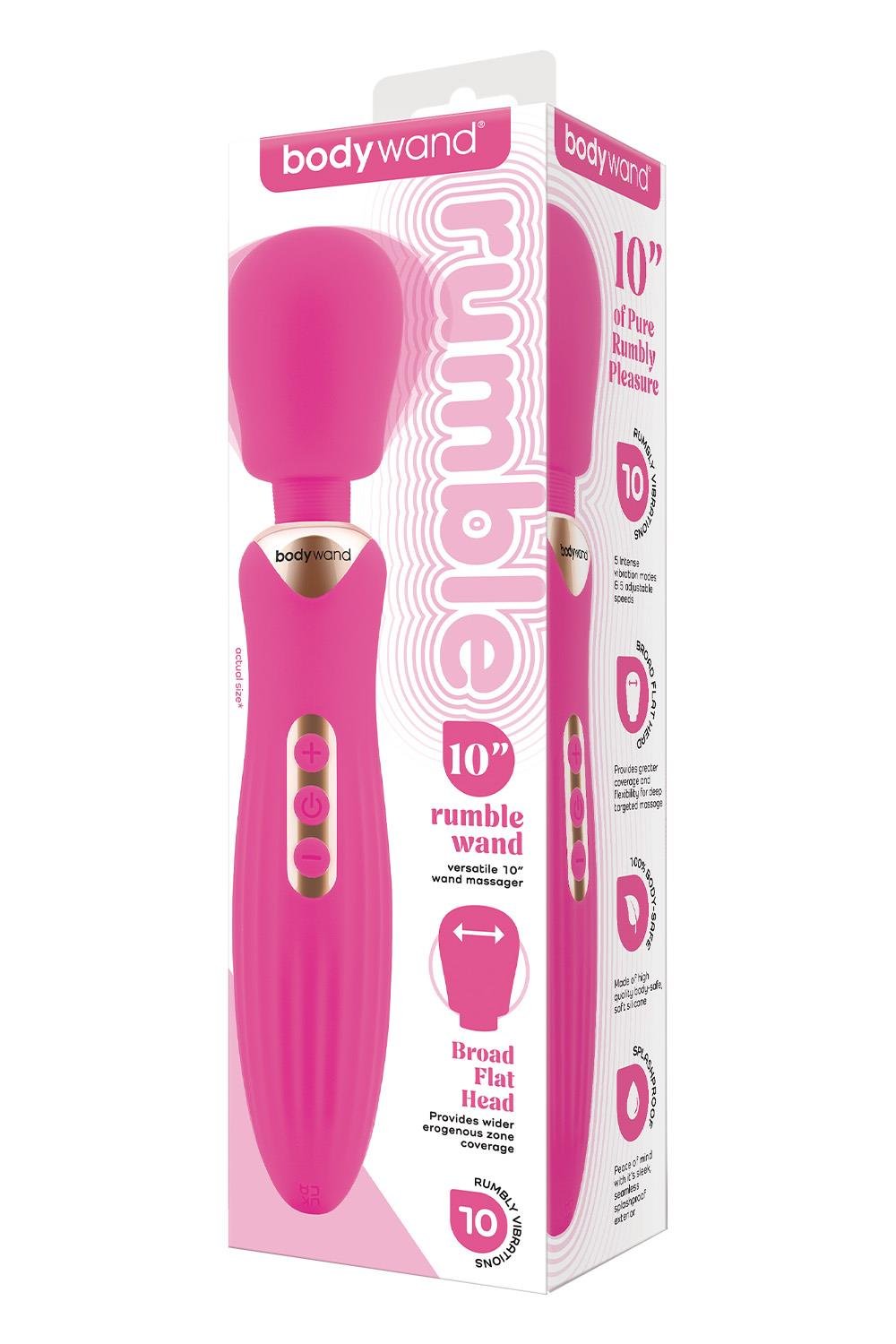 BODYWAND RUMBLE WAND 10 INCH HOT PINK