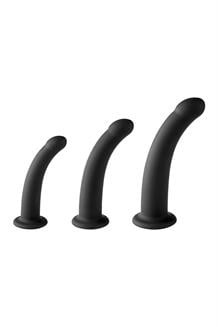 Set Of 3 Dildos Sizes S M L Black 