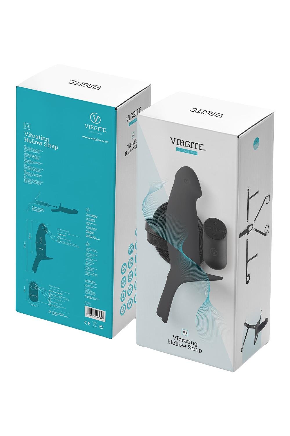VIRGITE H4 VIBRATING HOLLOW STRAP H4 SIZE L BLACK