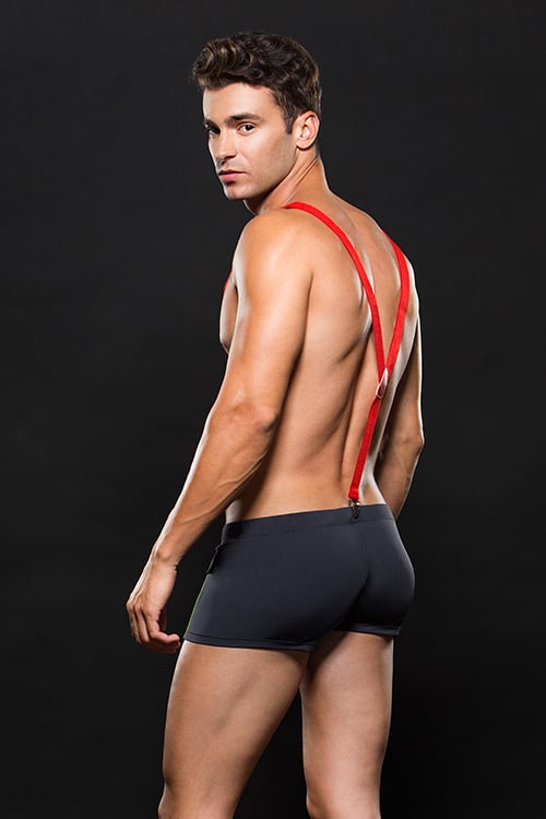 FIREMAN COSTUME 2PCS BLUE