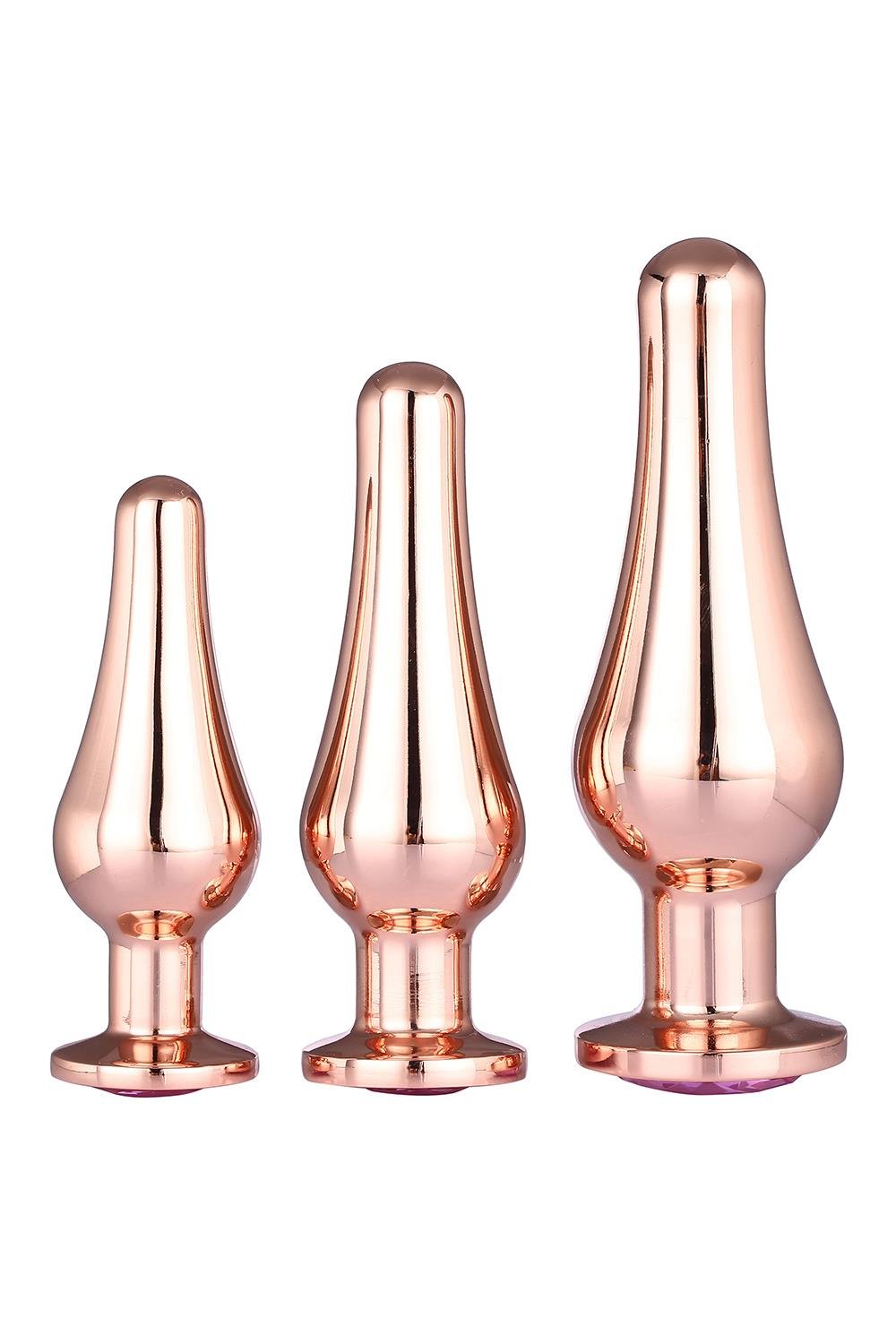 Gleaming Love Pleasure Plug Set Rose Gold
